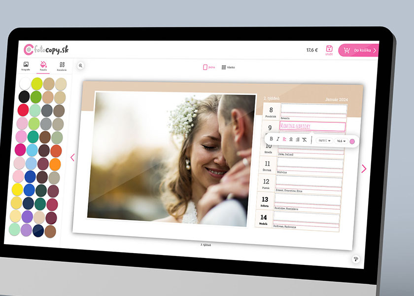 Online editor fotokalendárov — návrh kalendára s vlastnými fotkami priamo v prehliadači