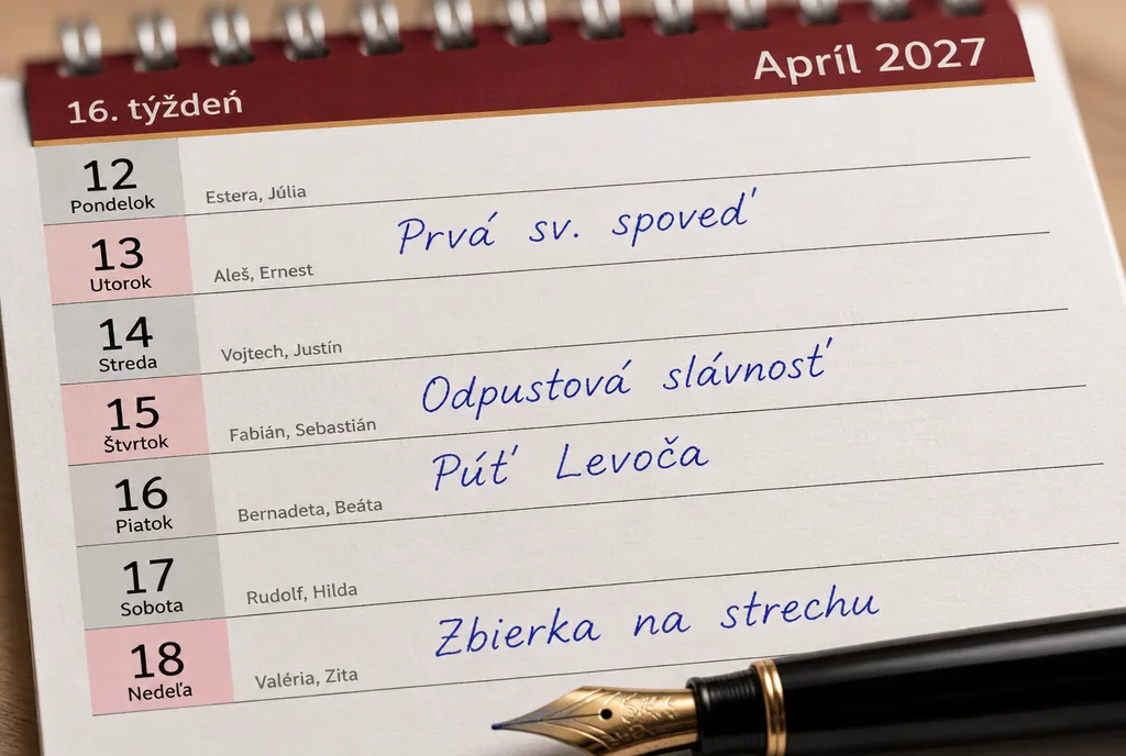 Detail dňového stĺpca s poznámkami