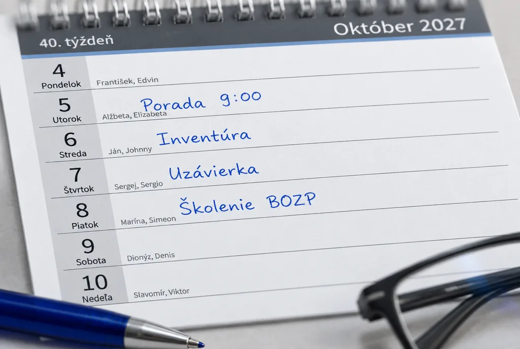Detail dňového stĺpca s poznámkami