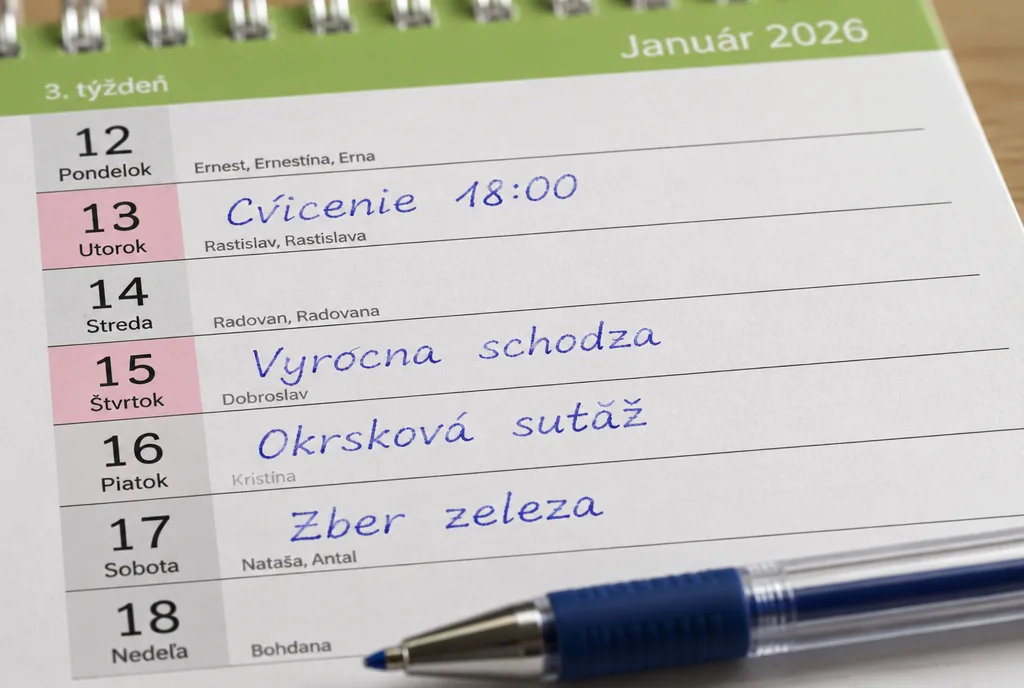 Detail dňového stĺpca s poznámkami