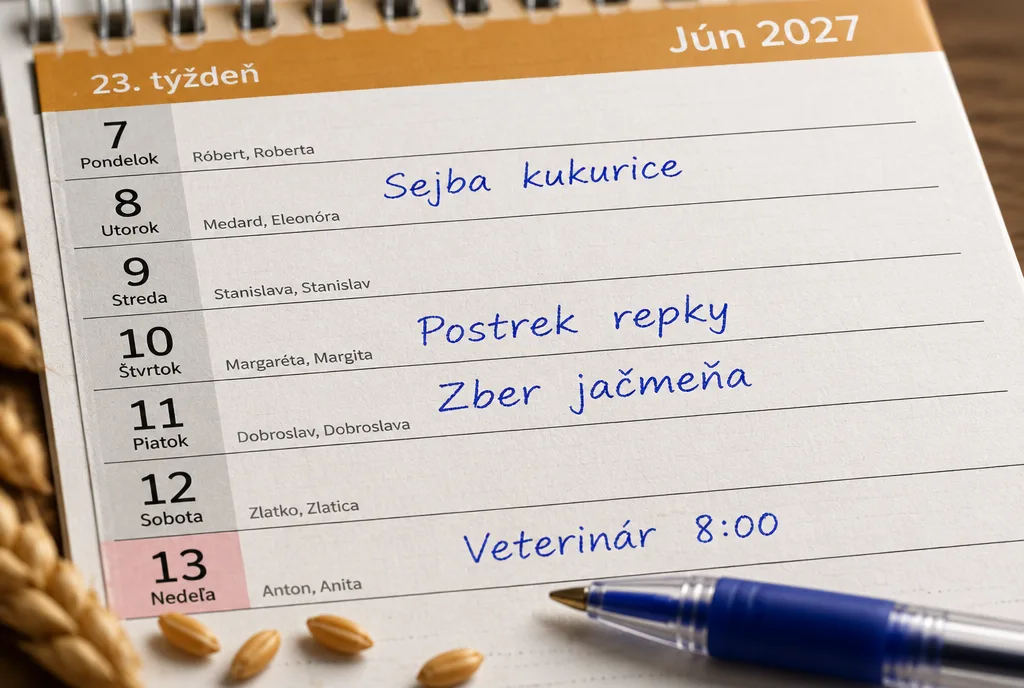 Detail dňového stĺpca s termínmi sezóny