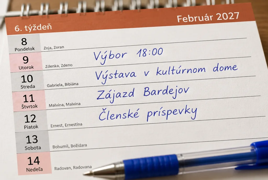 Detail dňového stĺpca s poznámkami