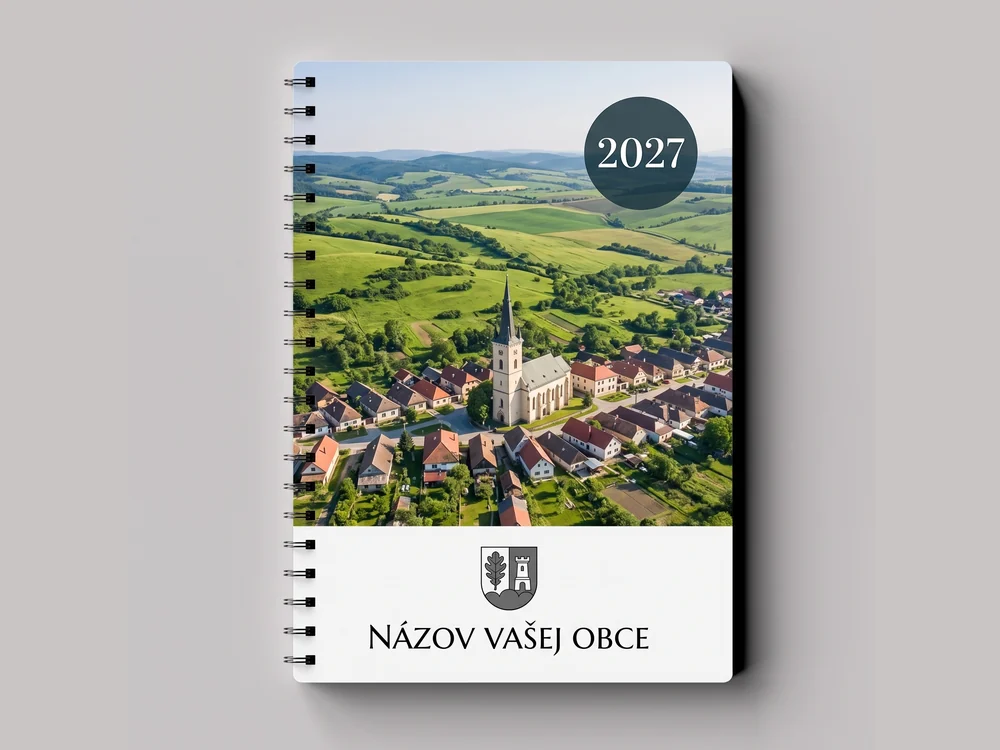 Diář — elegantní vazba s fotografií obce