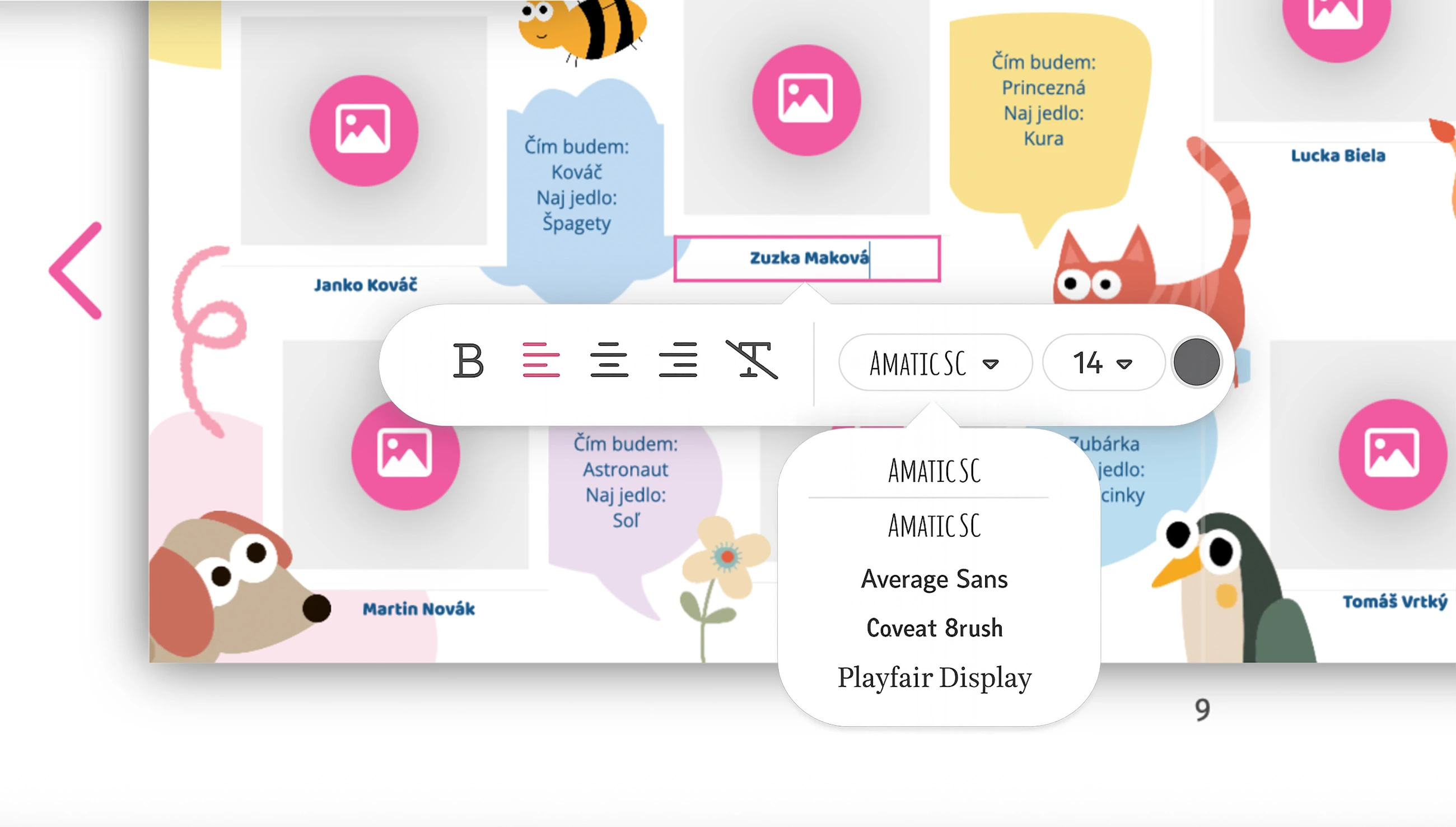 Ukážka písania textu