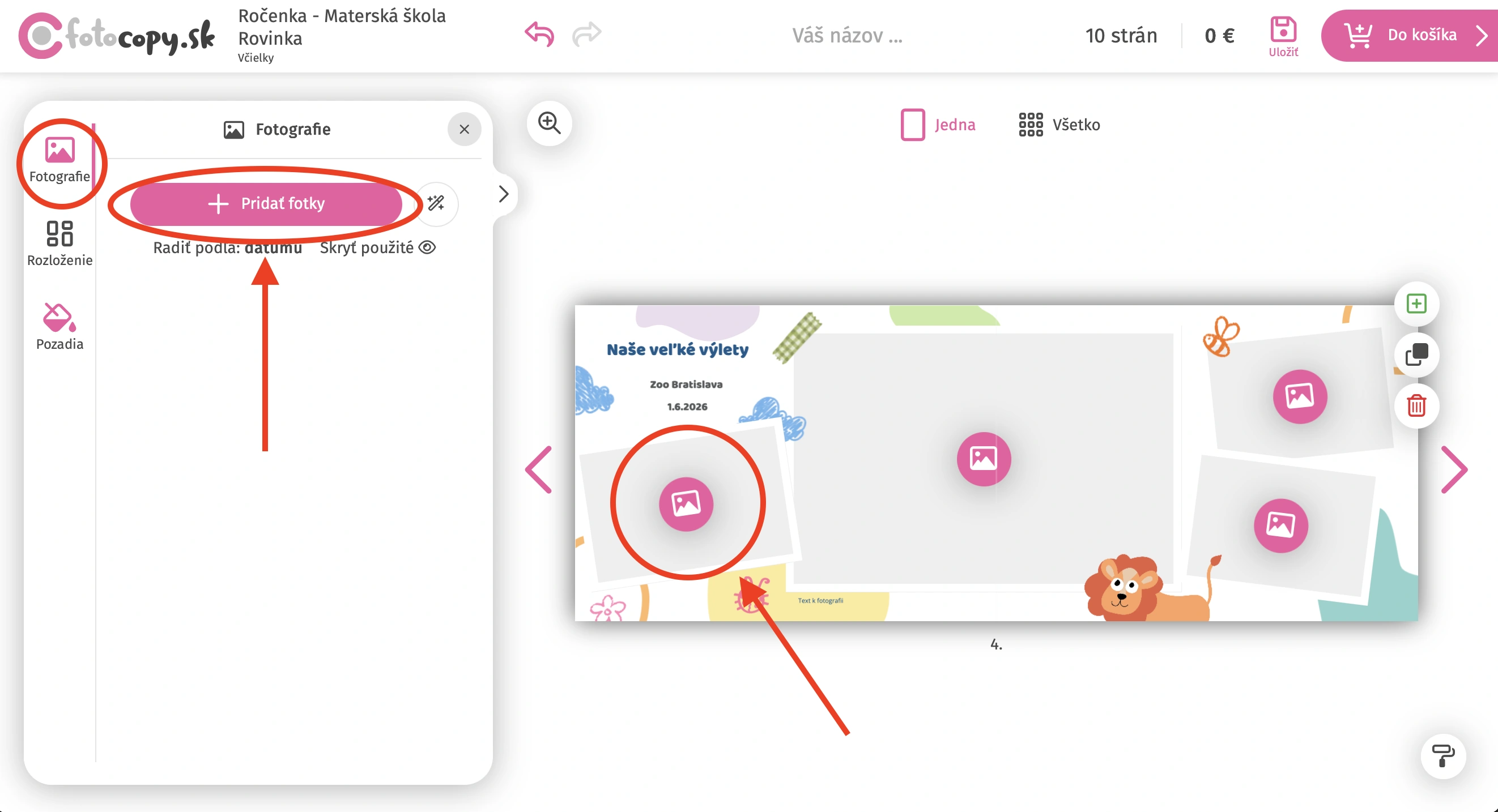 Ukážka vloženia fotiek